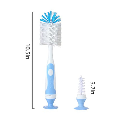 Chemimoso Multifunctional Cleaning Brush, Baby Bottle Brush, Water Bottle Brush Cleaner, Cup Brush, Rotate The Suction Cup to Obtain The Small Bristle Brushes Hidden in Handles, Set B, Grey - color: Grey 2