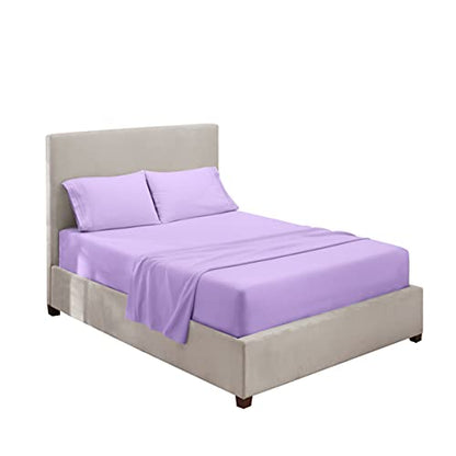 Hearth & Harbor Twin Size Sheets - 3 Piece Bed Sheet Set, Hotel Luxury Double Brushed Bed Sheets - Extra Soft Bedding Sheets & Pillowcases, Twin, Lavender - color: Lavender, size: Twin