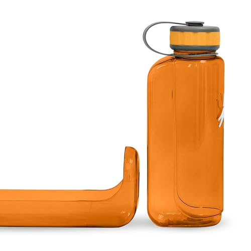 OllyDog OllyBottle | Tritan Dog Water Bottle with Detachable Bowl | BPA Free Leakproof Pet Dispenser | Hiking Travel (1L, Flame) - color: Flame, size: 1L