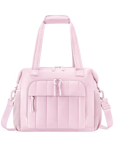 Puffer Cooler Bag 35 Cans Insulated Soft Cooler for Women Lightweight Ice Chest Leakproof & Portable Lunch Coolers for Picnic, Beach, Camping, Work, Travel, Trip - color: Pink