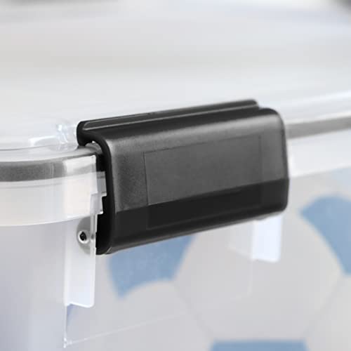 IRIS USA 156 Qt Storage Box with Gasket Seal Lid, BPA-Free, Made in USA - Heavy Duty Moving Containers with Tight Latch, Weather Proof Tote Bin, WEATHERPRO - Clear/Black - size: 156 Qt, style: 1 Pack