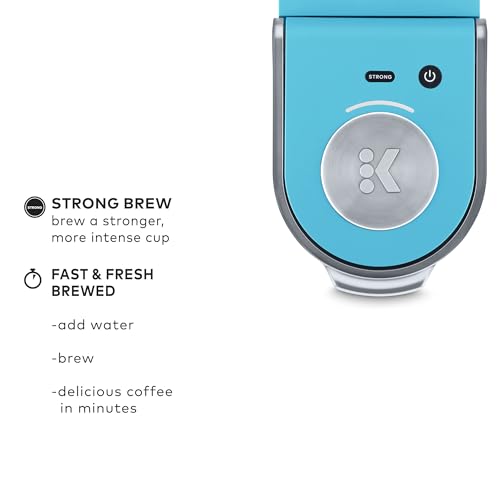 Keurig K-Mini Plus Single Serve K-Cup Pod Coffee Maker, with 6 to 12oz Brew Size, Stores up to 9 K-Cup Pods, Travel Mug Friendly, Cool Aqua - color: Cool Aqua