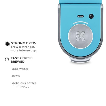 Keurig K-Mini Plus Single Serve K-Cup Pod Coffee Maker, with 6 to 12oz Brew Size, Stores up to 9 K-Cup Pods, Travel Mug Friendly, Cool Aqua - color: Cool Aqua