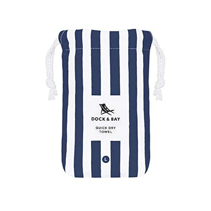 Dock & Bay Beach Towel - Quick Dry, Sand Free - Compact, Lightweight - 100% Recycled - Includes Bag - Cabana - Whitsunday Blue - Extra Large (200x90cm, 78x35) - color: Cabana - Whitsunday Blue, size: Extra Large (200x90cm, 78x35")