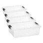 Superio 6.25 Quart Clear Plastic Storage Bin with Lid, Non-Toxic, BPA Free, Odor Free, Organizer Storage Box, Stackable Plastic Tote for Home, Garage, School, and Office (Pack of 4) - size: 7.4 Qt (Pack of 4)
