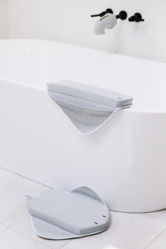 Ubbi Cushioned Kneeler Pad for Baby and Toddler Bath Time, Non-Slip Parent Knee Cushion, Easy-Clean Bath Accessory, Gray Stingray - style: Elbow Rest