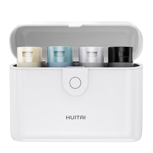 Travel Bottles with Case, 4x2oz TSA Approved, Leak-Proof, Press to Unlock, Compact & Portable Travel Toiletries (White) - color: White