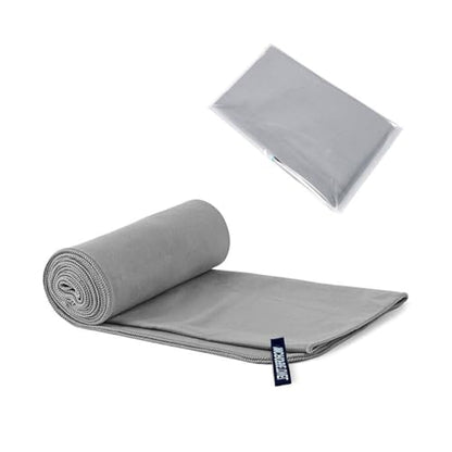 Beach Towel Microfiber Travel & Gym & Camping Towel Oversized. Quick Dry - Super Absorbent 20"*48"-Grey - color: Grey, size: 20*48Inches