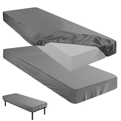 Baderke 75" x 31"x 9'' Cot Sheet (Sheet Only) Compatible with Narrow Twin Mattress Camp Bunk Beds RVs Microfiber Sheet for Bunk Guest Beds Army Cots Trifold Mattress(Dark Gray,2 Pack) - color: Dark Grey