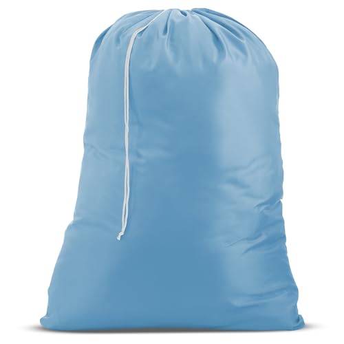 Handy Laundry XL Laundry Bag – Heavy Duty Nylon, 30" x 40", Large Capacity, Durable Drawstring Closure, Machine Washable, Travel & Dorm Essentials for Dirty Clothes, Light Blue - color: Light Blue, size: 30" x 40"