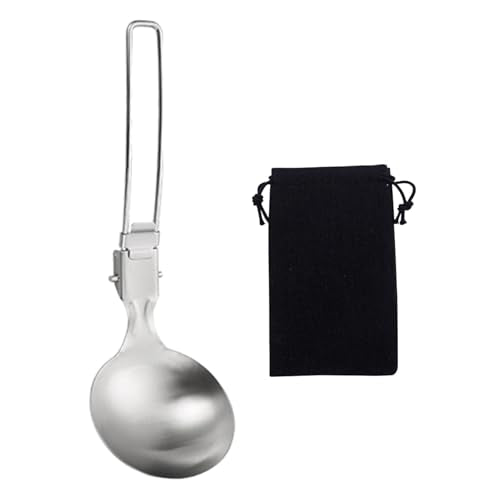 Camping Cooking Utensil Set Foldable 304 Stainless Steel Spatula Turner Soup Spoon Kit Portable Kitchen Utensils Folding Cookware Kit for Outdoor Travel Hiking Picnic (Silver D, Soup Spoon) - color: Silver D, Soup Spoon