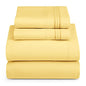 Hearth & Harbor Twin Size Sheets - 3 Piece Bed Sheet Set, Hotel Luxury Double Brushed Bed Sheets - Extra Soft Bedding Sheets & Pillowcases, Twin, Mellow Yellow - color: Mellow Yellow, size: Twin