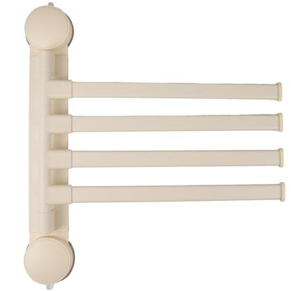 Towel Rack Suction Cup Clothes Drying Rack - Foldable Wall-Mounted Laundry Hanger for Bathroom, Balcony, Kitchen - Space-Saving, No Drilling, Sturdy（White