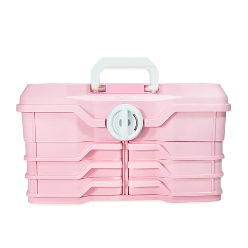 Best Kept | Portable Carrying Case | Diaper Caddy Organizer | Plastic | Portable Storage Box | Baby Shower For Girl | Newborn Essentials Must Haves | Baby Pink - color: Baby Pink