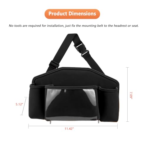 Tumecos Car Seat Back Storage Bag, Car Backseat Organizer with Tissue Box, Large Capacity Car Storage Box, Multi-function Car Rear Seat Storage Pocket, Universal for Most Vehicles (Style B, Black) - style: Style B