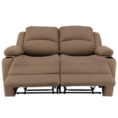 Camper Comfort Faux Suede Leather Reclining Chair, Cappuccino, 58" Wide x 41" Tall x 30" Deep, Wall Hugging Fit for RVs - color: Cappuccino, style: Manual