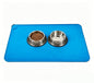 Foldable Silicone Pet Feeding Mat, Non-Slip Waterproof Easy to Clean Dog Cat Food Mat for Floor Protection Home Daily Use 11.8" W 18.9" L - color: Blue