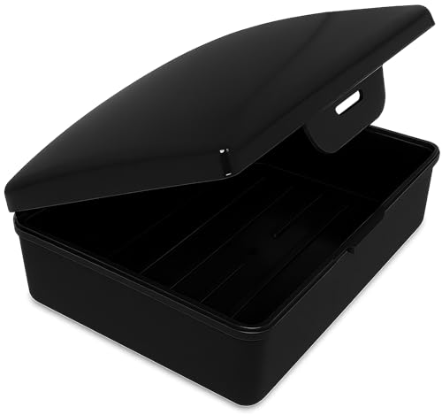 American Comb: Soap Box -Black - 1 Ct - Made in The USA - Soapbox with Hinged Lid and Secure Latch - color: Black
