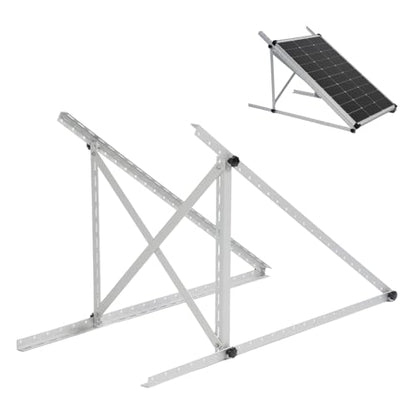 45" Solar Panel Mount Brackets Adjustable Solar Panel Tilt Mount Brackets for 100-400 Watts Solar Panel 2400Pa Windproof for Roof, RV, Ground, Boat and Off-Grid (Brackets with Cross Beams) - color: Upgrade silver