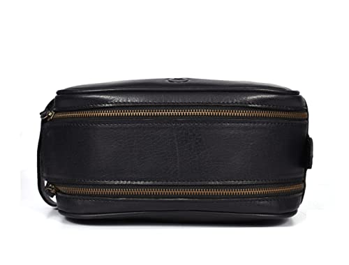 Leather Toiletry Travel Pouch Leather Waterproof Dopp Kit By Aaron Leather Goods - color: Carob