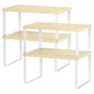 Counter Shelves Set of 4 Stackable Kitchen Cabinet Organizer Shelf and Expandable Wood Countertop Shelves for Bathroom Study Room, White - color: White