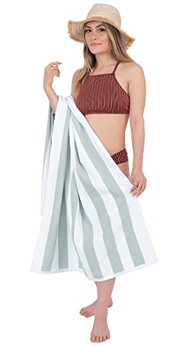 Cotton Paradise, Cabana Stripe Beach Towels 4 Packed, 30x60 inches Extra Large Pool Towels, Soft Absorbent Quick Dry, Mint - color: Mint