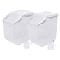 HANAMYA 15 Liter / 30 lbs Rice Storage Container with Measuring Cup, BPA free, For Rice | Grain | Pet Food | Flour, 2 counts, Clear