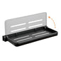 RV Fold-Down Wall Shelf - 12 Inch Space Saving Small Folding Shelf | Wall Mount Storage for RV, Laundry Room, Bathroom, Kitchen | Waterproof Rustproof Aluminum (Black)