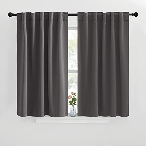 NICETOWN Blackout Window Curtains for Camper - (Grey Color) 42x40 Inch, 2 Panels Set, Thermal Insulated Room Darkening Blackout Drapes/Draperies with Rod Pocket & Back Tab for Loft - color: Grey, size: 42"W x 40"L (Pack of 2)