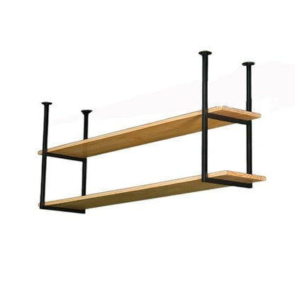 Floating Shelves，Ceiling Shelf Brackets 2 Layer，Wall-Mounted Decorative Rack for Bar Restaurant，Hanging，Easy to Install(Size:100 * 30 * 60cm(39 * 12 * 24IN)) - size: 100*30*60cm(39*12*24IN)