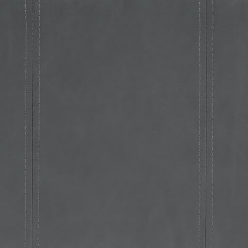 SIMPLIHOME Amelia Storage Ottoman - 33 inch Wide Vegan Leather Rectangle Storage Ottoman Bench in Stone Grey, Transitional Ottoman for Living Room with Nailhead Trim and Lift-Up Lid - color: Stone Grey
