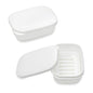 Soap Box Holder for Travel, Rectangular Soap Dish, Portable Sponge Case Tray with Drain for Shower, Camping, Gym - 2 Pack White - color: White