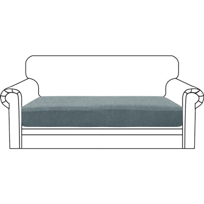 ZNSAYOTX Stretch Cushion Covers Sofa Loveseat Cushion Couch Seat Covers Slipcovers Soft Replacement Unique Pattern Furniture Protector with Elastic Bottom (Light Gray, 1 Pc 2-Seat Cushion Cover) - color: Light Gray, size: 1 Cushion Loveseat