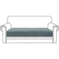 ZNSAYOTX Stretch Cushion Covers Sofa Loveseat Cushion Couch Seat Covers Slipcovers Soft Replacement Unique Pattern Furniture Protector with Elastic Bottom (Light Gray, 1 Pc 2-Seat Cushion Cover) - color: Light Gray, size: 1 Cushion Loveseat