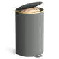 SONGMICS Laundry Hamper, Laundry Basket with Lid, 23.8 Gal. (90 L), with Removable Liner Bag, for Laundry Room, Bedroom, Living Room, Slate Gray and Light Bamboo ULCB547G01 - color: Slate Gray, size: 90 L (1-Section with Half Moon)