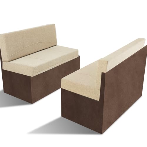 Nuanchu 2 Sets RV Dinette Seats Cushions Replacement with 42D Foam Includes 2 Booth Seats and 2 Backrests Replacement Camper Cushions for RV Dinette Trailer Bed, Oatmeal(40 Inch) - size: 40 Inch