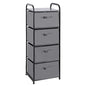 MAX Houser 4 Drawer Fabric Dresser Tall Storage Tower, Dresser Chest with Wood Top, Vertical Nightstand Side Organizer Unit with Metal Frame for Closets Bedroom Nursery Room Hallway(Leaden) | , Dresser Chest with Wood Top, Vertical Nightstand Side Organiz