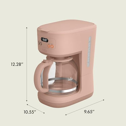 bella 12 Cup Programmable Coffee Maker, Reusable Dishwasher Safe Accessories, Easy LCD display, Auto Shutoff, 900 watt, Blossom - color: Blossom