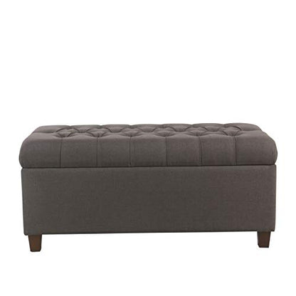 HomePop Ainsley 40" Storage Ottoman Bench - Charcoal Gray - color: Charcoal Gray