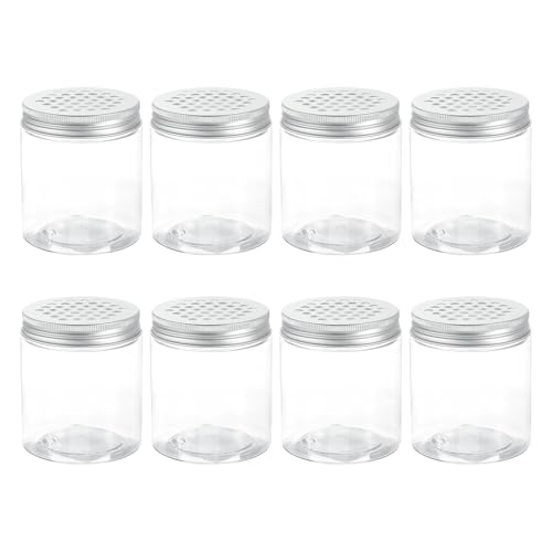 HARFINGTON 8 Pcs Empty Scent Beads Storage Container 8.5oz/250ml Air Freshener Tins Round Refillable Spice Containers Plastic Jars Sample for Travel Storage - size: 250ml