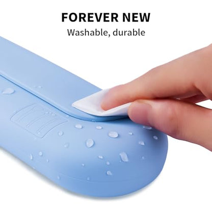 AGIKET Silicone Makeup Brush Holder Travel Cosmetic Bag：Soft Portable Cosmetic Face Brushes Holder with Upgrade Anti-Fall Out Magnetic Closure, Large Travel Makeup Brush Case - Blue - color: Blue, style: Brush Holder