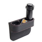 Car Cup Holder, Auto Front Seat Cup Holder, PU Leather Cover Cup Drink Holder, Car Seat Gap Filler Organizer, Side Cup Holder for Car Coin Bucket, Cell Mobile Phone Holder, Black - color: Black
