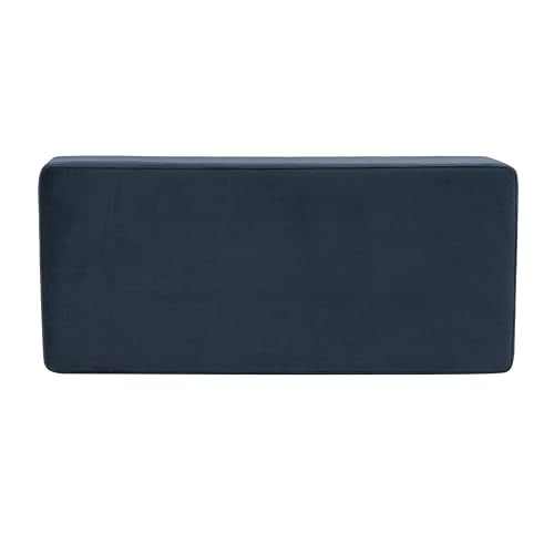 HomePop Malmo 36" Storage Bench - Blue Velvet - color: Blue Velvet