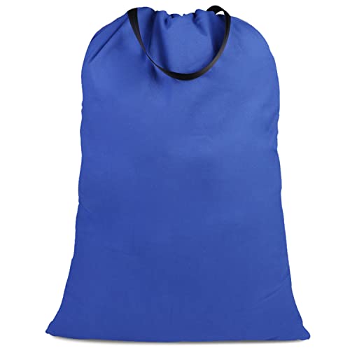 Cotton Canvas Laundry Bag with Handles & Drawstring Straps, Heavy Duty Extra Large Laundry Bags for Laundromat and Household, 25.5x34 Inch, Royal Blue - color: Royal Blue