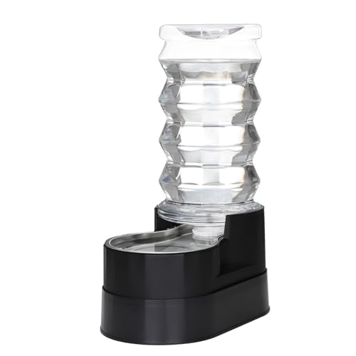 RIZZARI Stainless Steel Water Feeder: 8L Black Large Capacity & Automatic Gravity Dispenser - Elevated Anti-Spill Design for Senior Dogs with Spinal Issues - Living Room Garden Use - color: Classic Black, size: 8L