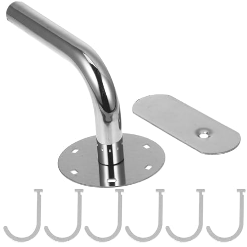 ABOOFAN Stainless Steel Multi-Function Rotating Hooks Set, No Punch Wall-Mounted Household Hangers for Bathroom and Kitchen Storage, Traceless Heavy Duty Organizer with 6 Hooks