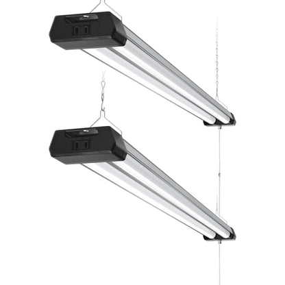 Barrina BS42a 4FT LED Shop Light for Garage, 42W, 5000K, 4800LM, Linkable Plug in Light Fixture, Workshop, Hanging or Flush Mount, Concealed Wiring Design, Pull Chain Switch, Heat Dissipation, 2 Packs - size: 2 Packs