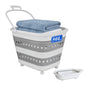 50L Collapsible Plastic Laundry Basket Hamper with Wheels, Foldable Laundry Basket with Handles, Pop Up Storage Container Organizer for Washing Storage - style: 50L Wheel