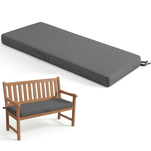 Codi Outdoor Bench Cushion 36 inch, Double Waterproof Patio Furniture Cushions Replacement for Swing, Porch, Couch, 36x18x3'', Grey - color: Grey, size: 36x18x3