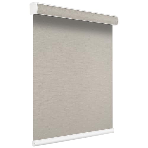 Changshade Custom Size Cordless Roller Shades, Light Filtering Roller Window Blinds with Thermal Insulated for Office, Living Room, Bedroom, Kitchen, Veins Grey - color: 20%blackout-veins Grey